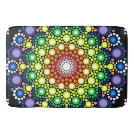 Blumenstrauß Fraktal Retro Mandala Badematte