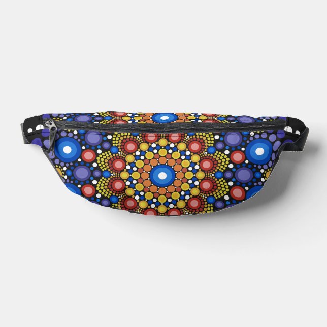 Blumenstrauß Fraktal Retro Mandala Bauchtasche (Ablage )