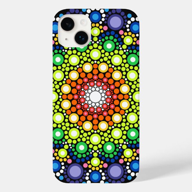 Blumenstrauß Fraktal Retro Mandala Case-Mate iPhone Hülle (Rückseite)