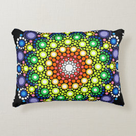 Blumenstrauß Fraktal Retro Mandala Dekokissen