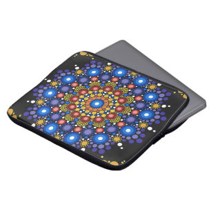 Blumenstrauß Fraktal Retro Mandala Laptopschutzhülle
