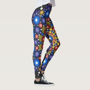 Blumenstrauß Fraktal Retro Mandala Leggings