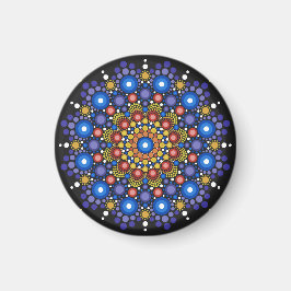 Blumenstrauß Fraktal Retro Mandala Magnet