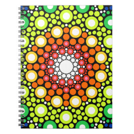 Blumenstrauß Fraktal Retro Mandala Notizblock