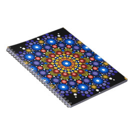Blumenstrauß Fraktal Retro Mandala Notizblock