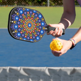 Blumenstrauß Fraktal Retro Mandala Pickleball Schläger