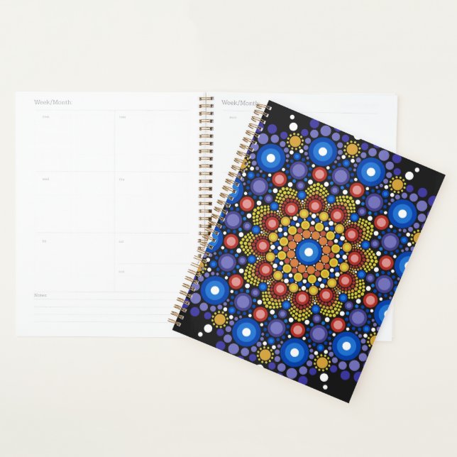 Blumenstrauß Fraktal Retro Mandala Planer (Anzeige)