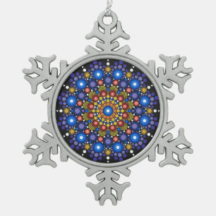 Blumenstrauß Fraktal Retro Mandala Schneeflocken Zinn-Ornament
