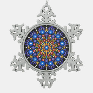 Blumenstrauß Fraktal Retro Mandala Schneeflocken Zinn-Ornament