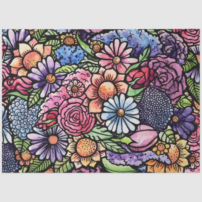 Blumenstrauß Frühlingsblume Seidenpapier (Vorderseite)