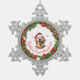 Blumenstrauß für Haustiere Schneeflocken Zinn-Ornament