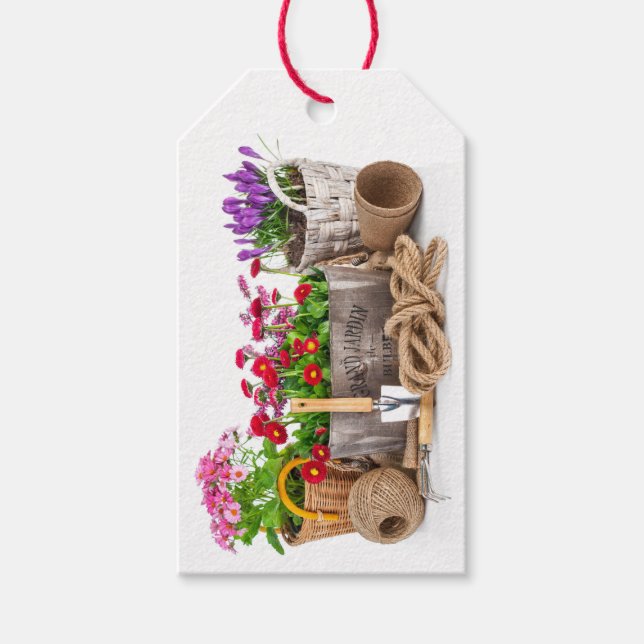 Blumenstrauß / Gartenbau / Blume Geschenkstempel Geschenkanhänger (Vorderseite)