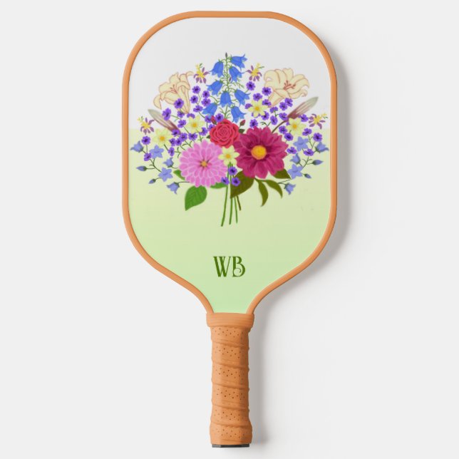 Blumenstrauß Gelb Pickleball Schläger (Vorderseite)