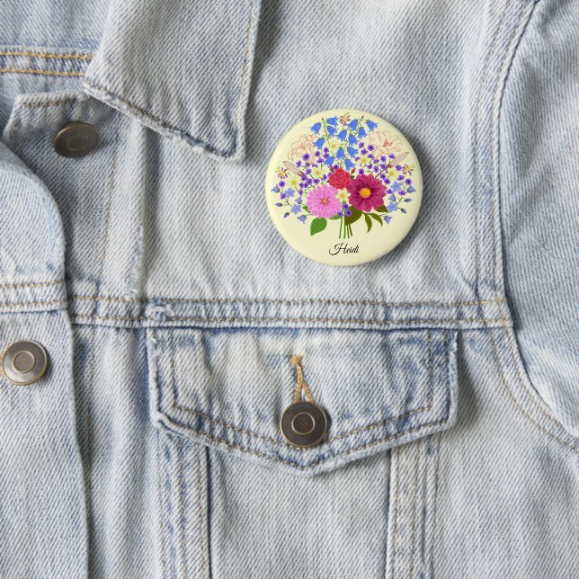 Blumenstrauss Gelber Knopf Button (Beispiel)