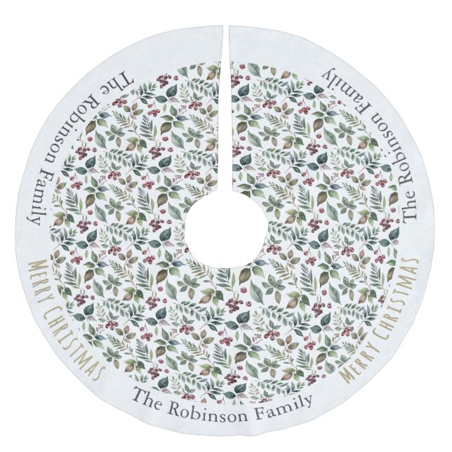 Blumenstrauß Gemustert Rustikales Bauernhaus Maßge Polyester Weihnachtsbaumdecke (Vorderseite)