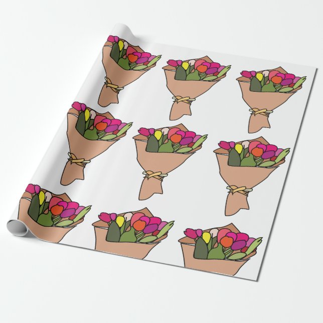 Blumenstrauß Geschenkpapier (Ungerollt)