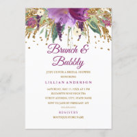 Blumenstrauß-Glitzer Amethyst Brunch und Bubbly