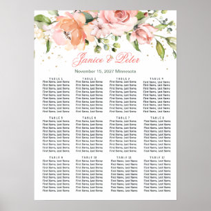 Blumenstrauß, Grünpflanzen Hochzeit 12 Tische Sitz Poster