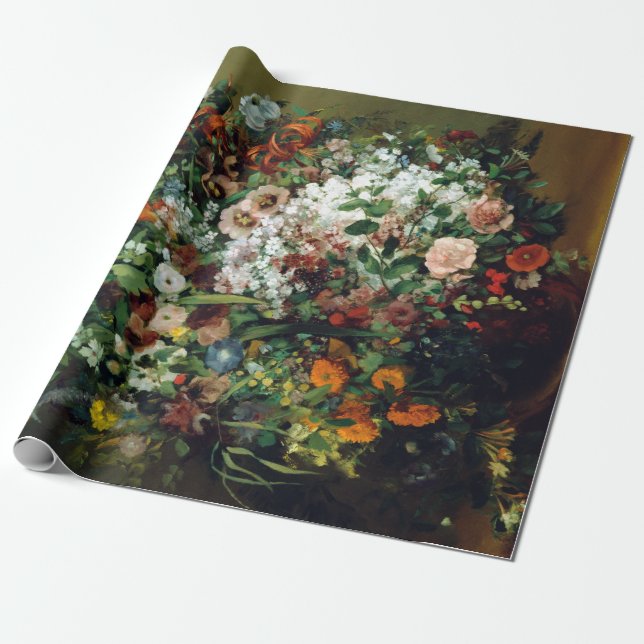 Blumenstrauß Gustave Courbet der Blumen in einem Geschenkpapier (Ungerollt)