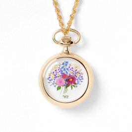 Blumenstrauß-Halskette-Uhr Armbanduhr