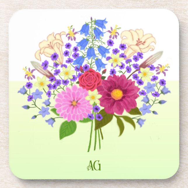 Blumenstrauss Hard Plastic Coasters Getränkeuntersetzer (Vorderseite)