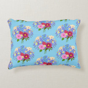 Blumenstrauss Hellblau Dekokissen