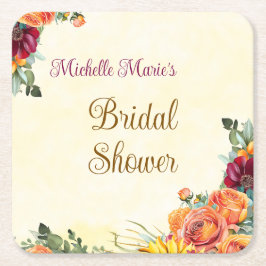 Blumenstrauß Herbst Brautparty Untersetzer