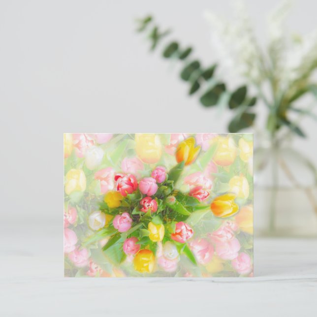 Blumenstrauß im Vintagen Look Postkarte (Stehend Vorderseite)