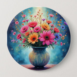 Blumenstrauß in bunten Farben Button
