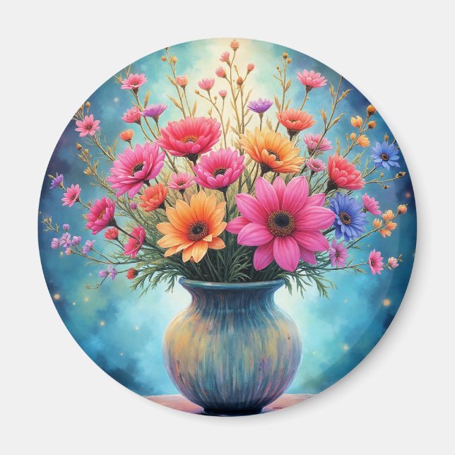 Blumenstrauß in bunten Farben Magnet (Vorne)