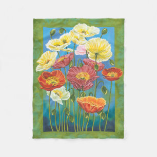 Blumenstrauß in Grenze I Fleecedecke