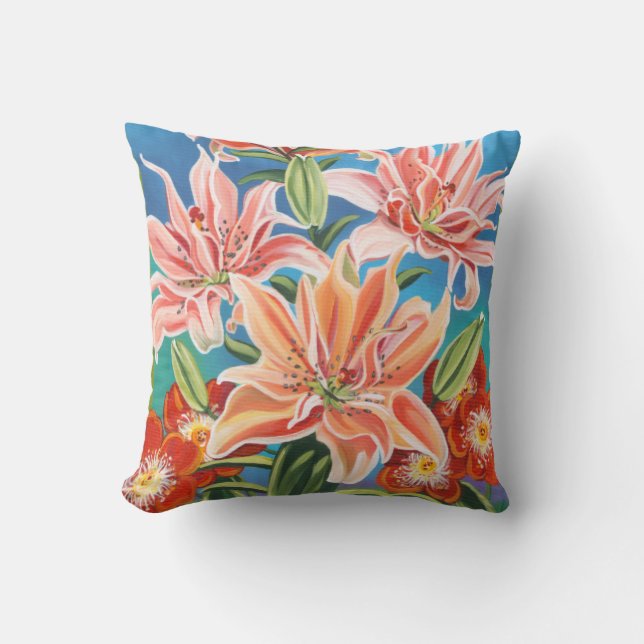 Blumenstrauß in Grenze II Kissen (Vorderseite)