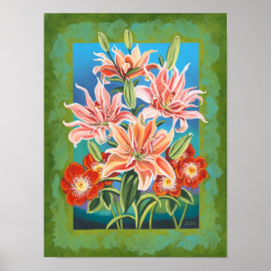 Blumenstrauß in Grenze II Poster