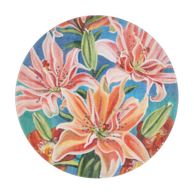 Blumenstrauß in Grenze II Schneidebrett (Vorderseite)