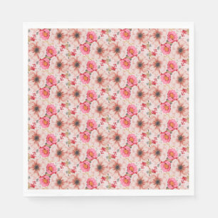 Blumenstrauß in rosa Brautparty Junggeselinnen-Abs Serviette