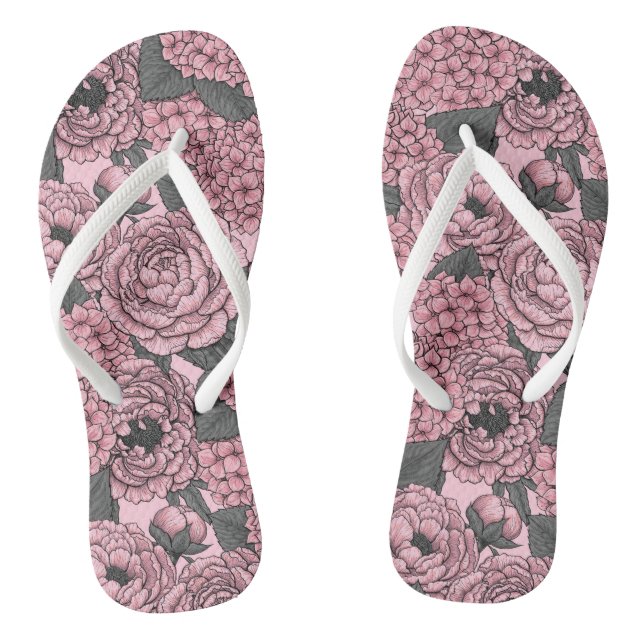 Blumenstrauß in Rosa Flip Flops (Fußbett)