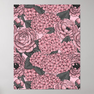 Blumenstrauß in Rosa Poster