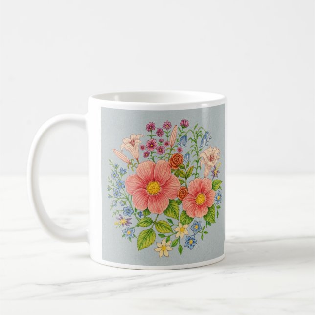 Blumenstrauß Klassiker Kaffeetasse (Links)