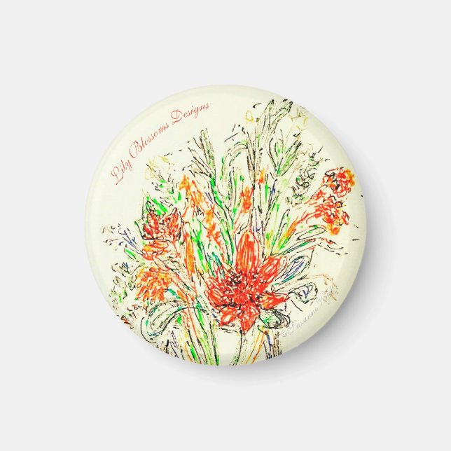 Blumenstrauß, Kühlschrankmagnet. Magnet (Vorne)