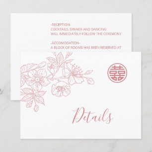 Blumenstrauß-Kunst Chinesische Hochzeiten Details Begleitkarte