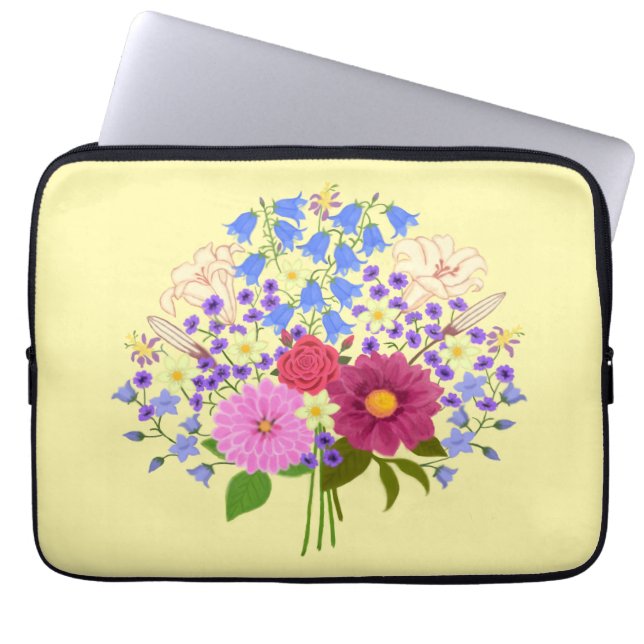Blumenstrauß Lab Ärmel Laptopschutzhülle (Vorderseite)