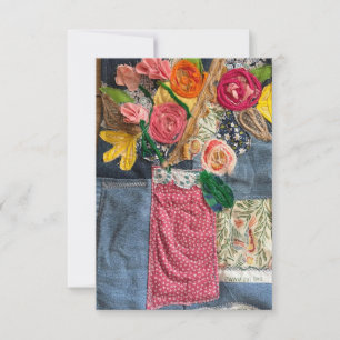 Blumenstrauß Leerkarten Kunstquilt Dankeskarte