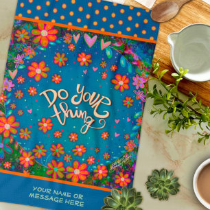 Blumenstrauß machen Ihren Angebotsnamen Geschirrtuch