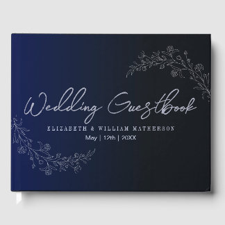 Blumenstrauß Minimalistisch-blaue Hochzeit Gästebu Gästebuch