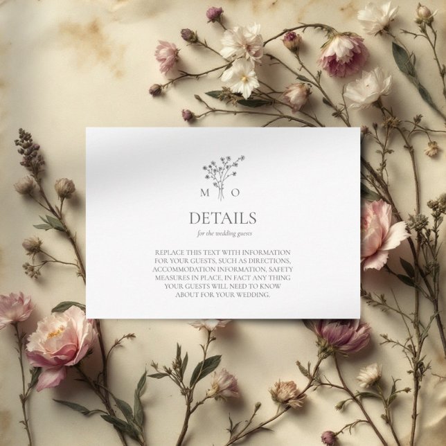 Blumenstrauß minimalistisch Hochzeitskarte Begleitkarte (Von Creator hochgeladen)