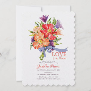 Blumenstrauß Mit Blauem Band Einladung