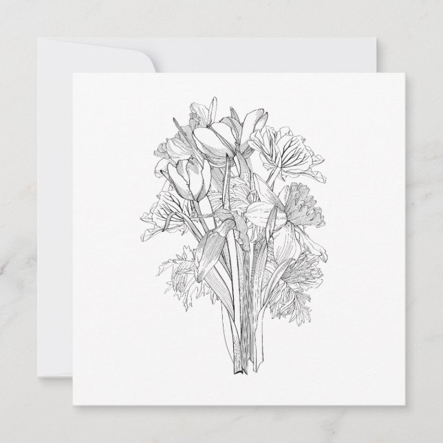 Blumenstrauß mit Blume. Save The Date (Vorderseite)