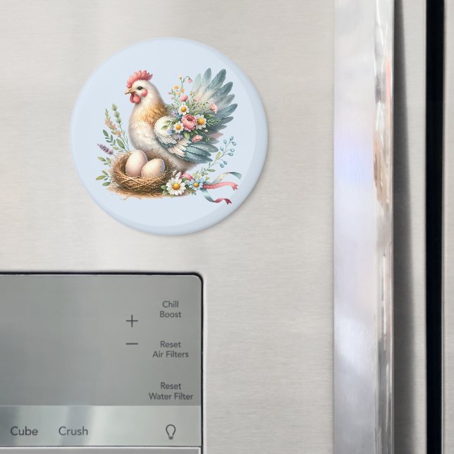 Blumenstrauß mit Eiern Vintager Bauernstube Magnet (In Situ (Kühlschrank))