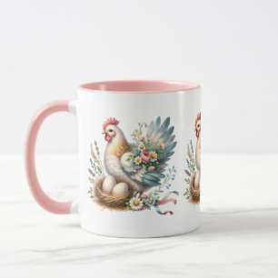 Blumenstrauß mit Eiern Vintager Bauernstube Tasse