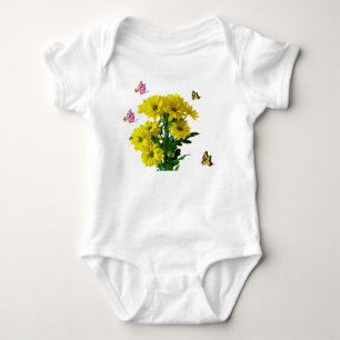 Blumenstrauß mit Schmetterlingen  Baby Strampler